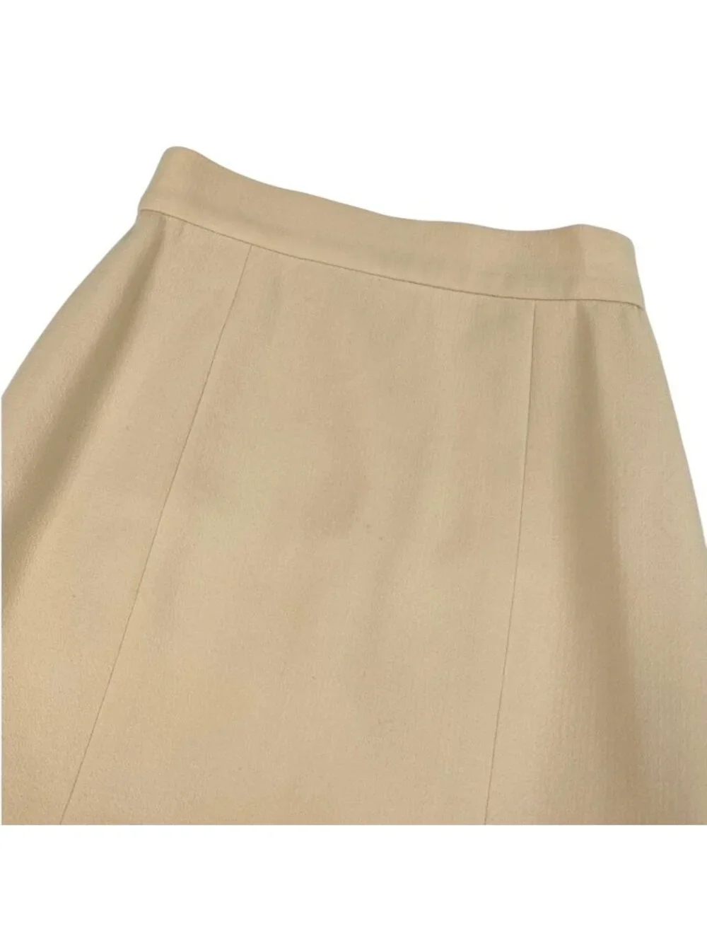 Chanel Ivory Wool Tight Skirt